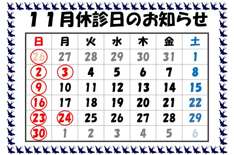 休診日のお知らせR7.11_page-0001